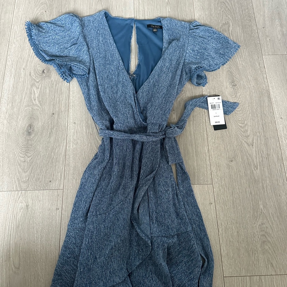 City Studio Asymmetrical Blue Dress